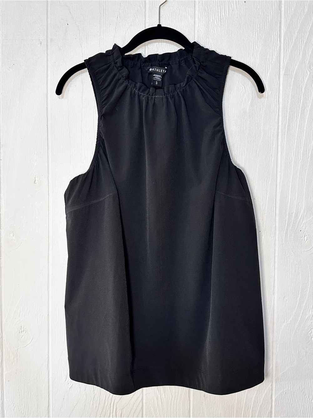 Athleta Black Ruffle-Neck Large Sleeveless Camisole with adjustable waist